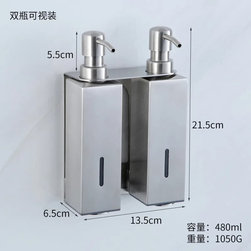 304 stainless steel hotel bathroom press sub-pack shampoo body wash hand sanitizer bottle soap dispenser