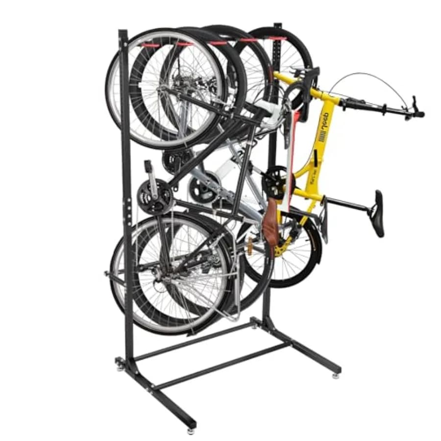Customized Bicycle Carriers Vertical Bicycle Carriers Max 5 bicycles with helmet holders Solid steel bicycle holder for home