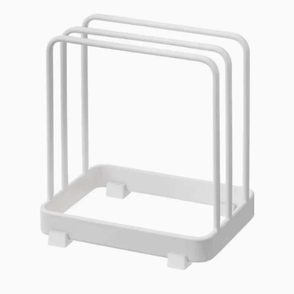 Semplice porta taglieri a strati, organizer verticale per lavello da cucina con vassoio di drenaggio a tinta unita per smistamento e conservazione