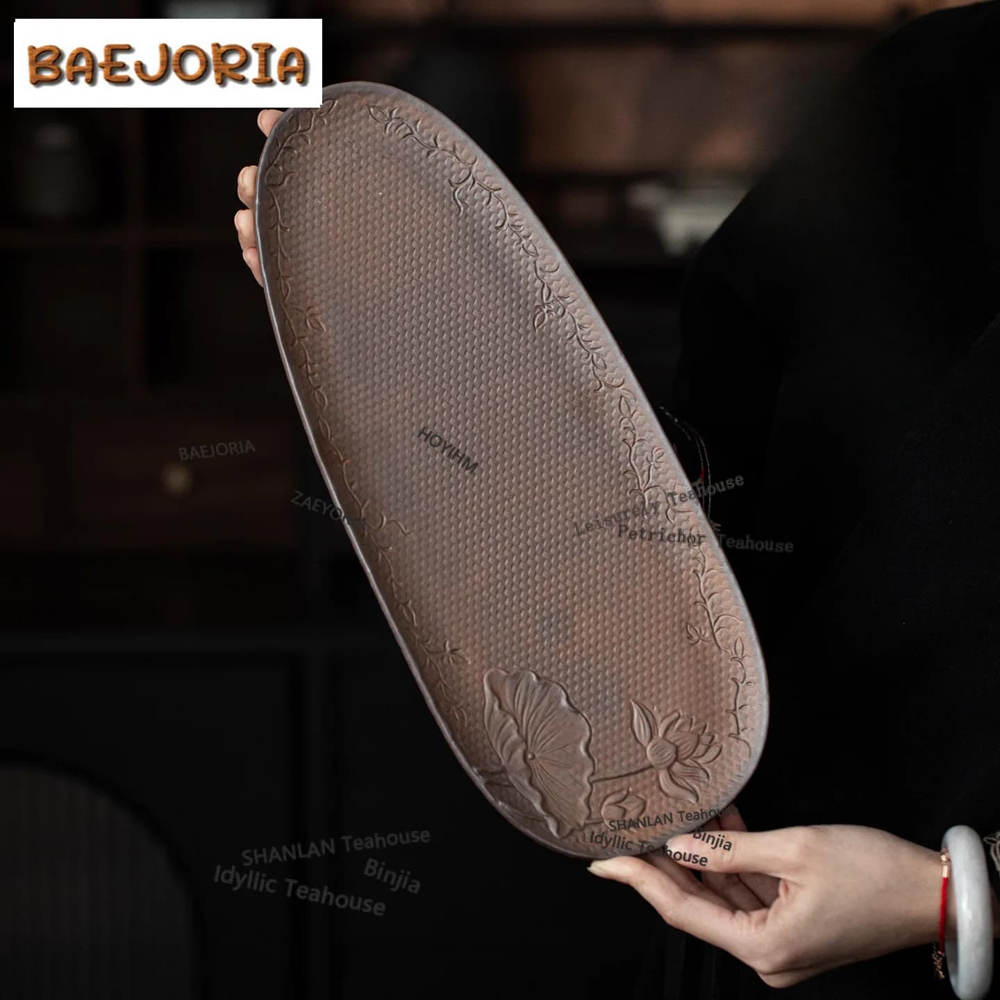 BAEJORIA Old Rock Mud Lotus Tea Tray Dried Fruit Plate Coffee Storage Board Trays Provide For Hospitality Dishes Serving Tea Set