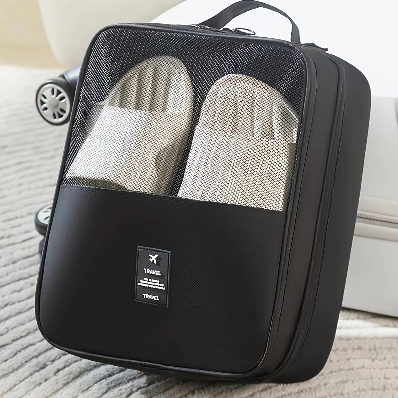 Borsa per scarpe da viaggio portatile a 3 strati Articoli da toeletta multifunzione Articoli vari Biancheria intima Borse per vestiti Organizzatore di scarpe Accessori per riporre