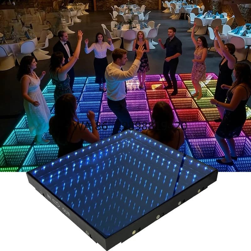 Pannello LED Magnetico 3D Infinity Colorato con Controllo Musicale, Piastrella LED per Pista da Ballo per Matrimoni, Feste, Club ed Eventi