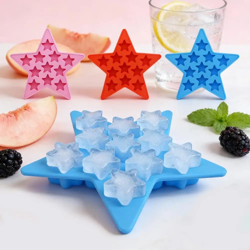 Stampo in Silicone per Alimenti a Forma di Stella, Vassoio per Cubetti di Ghiaccio in Silicone Flessibile per Caramelle e Cioccolato, Durevole per Feste