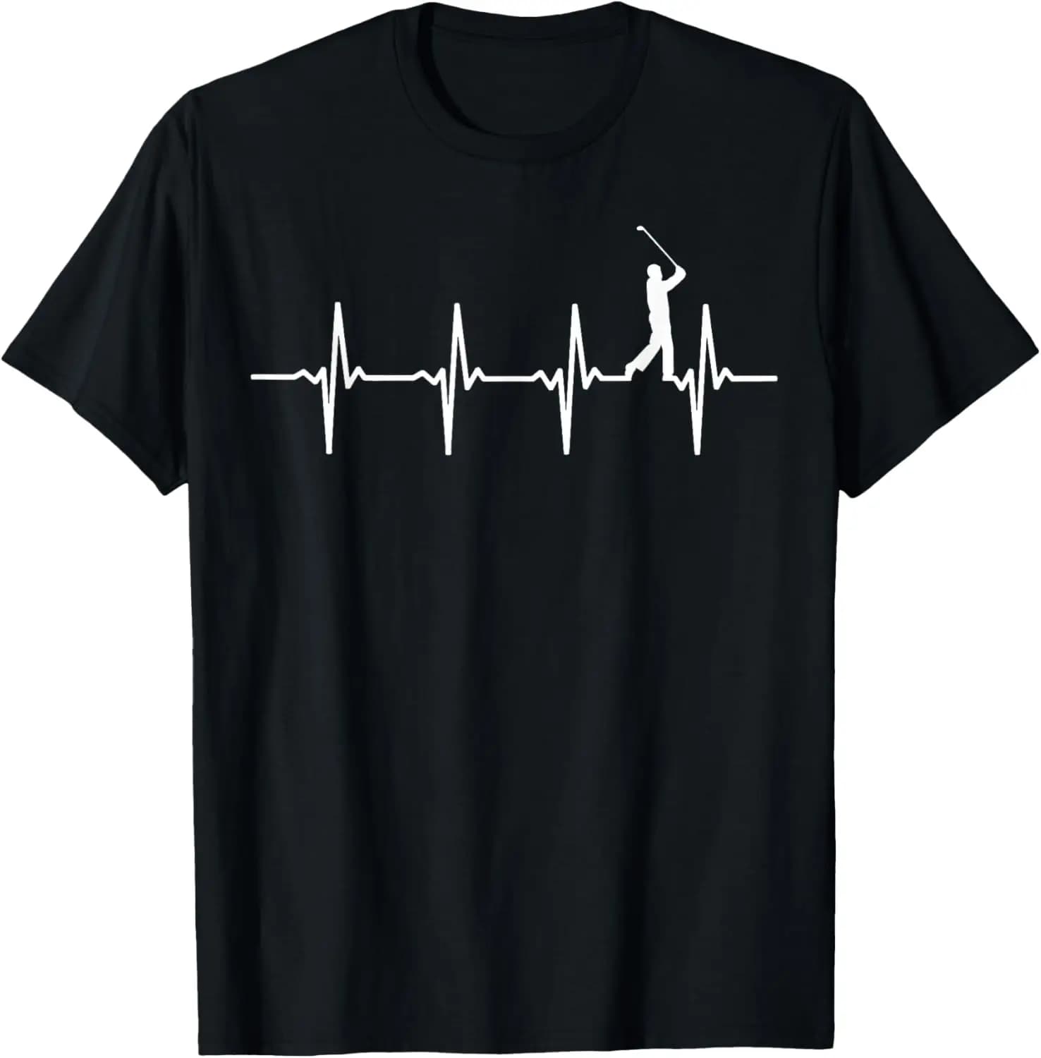 Golf Heartbeat ECG Line T-shirt grafica per golfisti T-shirt quotidiana traspirante a maniche corte
