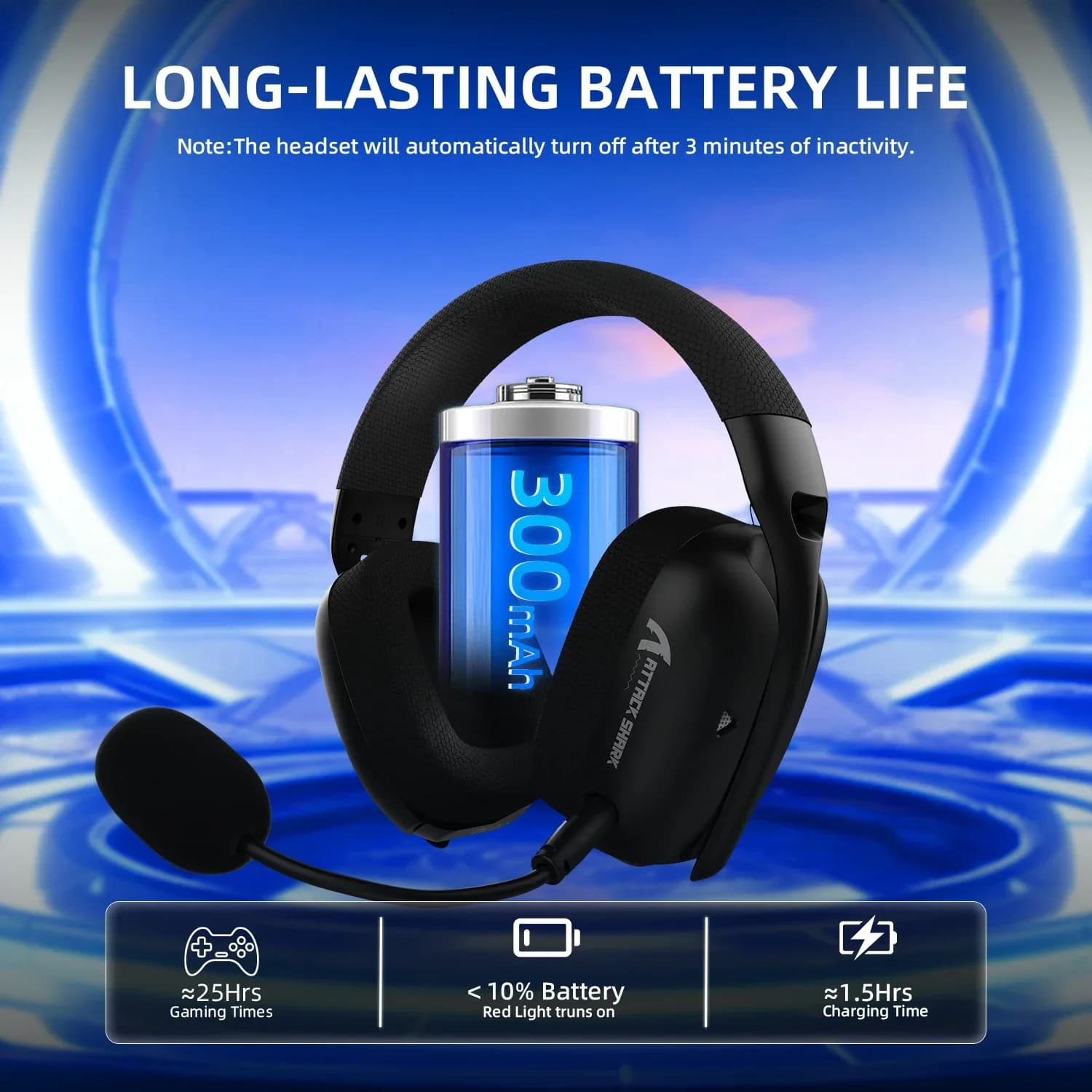 ATTACK SHARK L80PRO Cuffie da Gaming Wireless a Bassa Latenza Tri-Mode Bluetooth Ultra-Leggere con Driver da 40mm per PC PS5 Switch