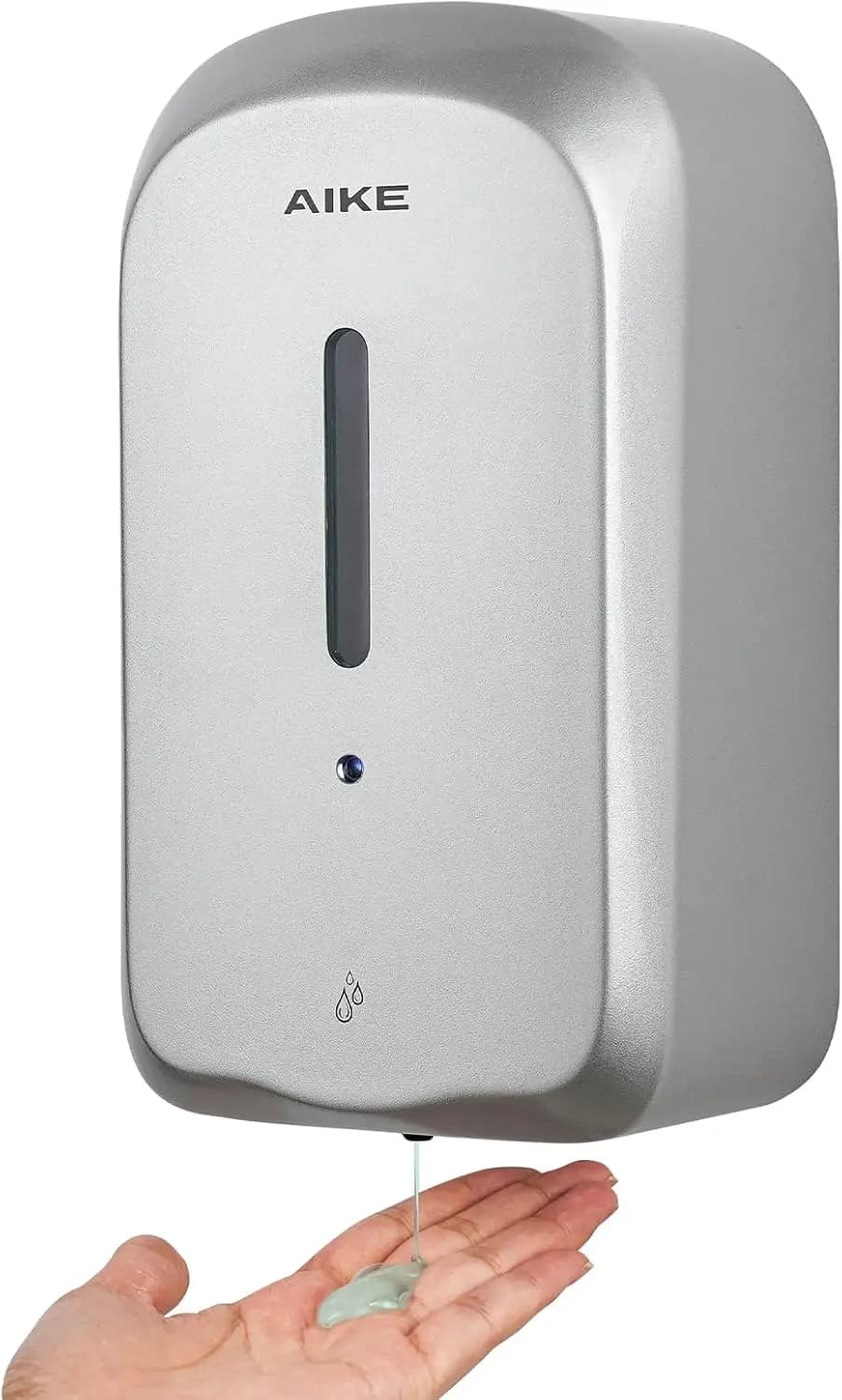 Dispenser automatico di sapone liquido da parete da 33,8 once con struttura commerciale in ABS, colore argento
