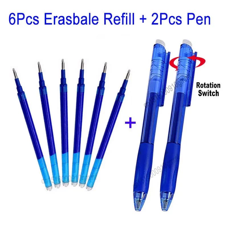 6 + 2 Pz/set 0.7 MILLIMETRI Penna Gel Cancellabile Ricarica Scuola Accessori Per Ufficio Blu Nero Rosso Colore Inchiostro Scrittura di Cancelleria Maniglia Lavabile