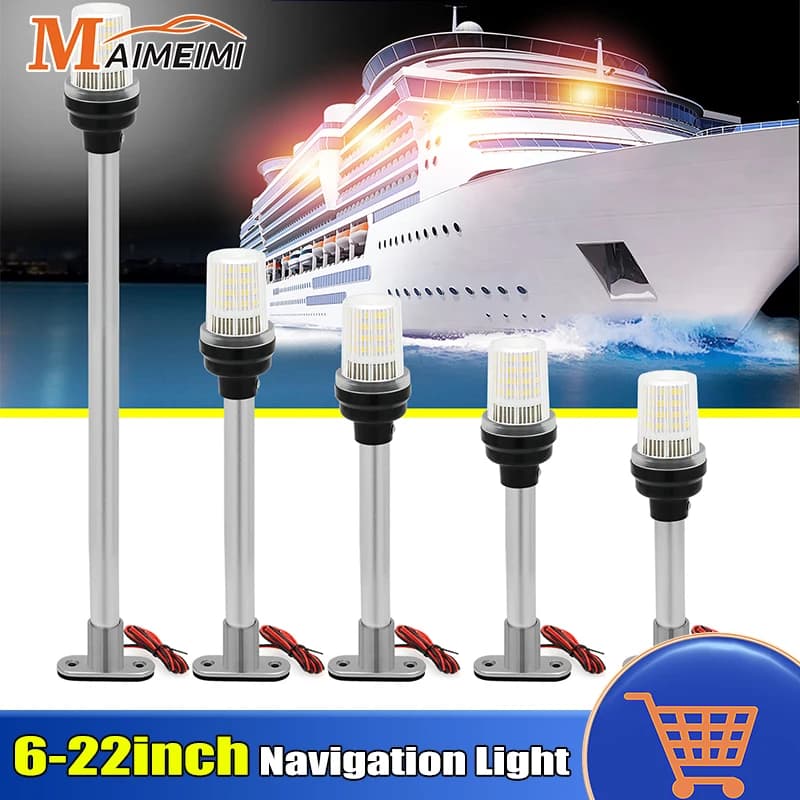 6 pollici 22 pollici luce di navigazione impermeabile barca LED luce Yacht navigazione marina luce di ancoraggio 12V luce di segnalazione a vela 360 gradi
