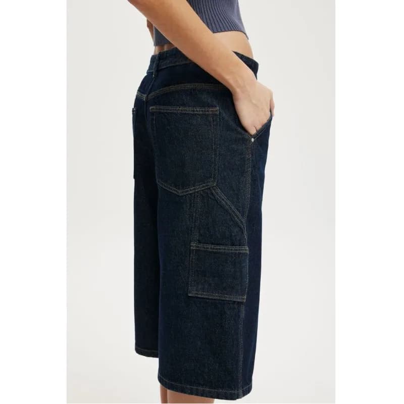 Jeans a gamba larga da donna taglie forti, pantaloncini a mezza lunghezza in denim lavato, alla moda, versatili, snellenti, stile street, elasticizzati