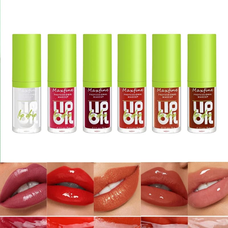 Rossetto lucidalabbra oleoso a specchio con ritenzione del colore a lunga durata e olio essenziale per labbra color nudo con tazza antiaderente