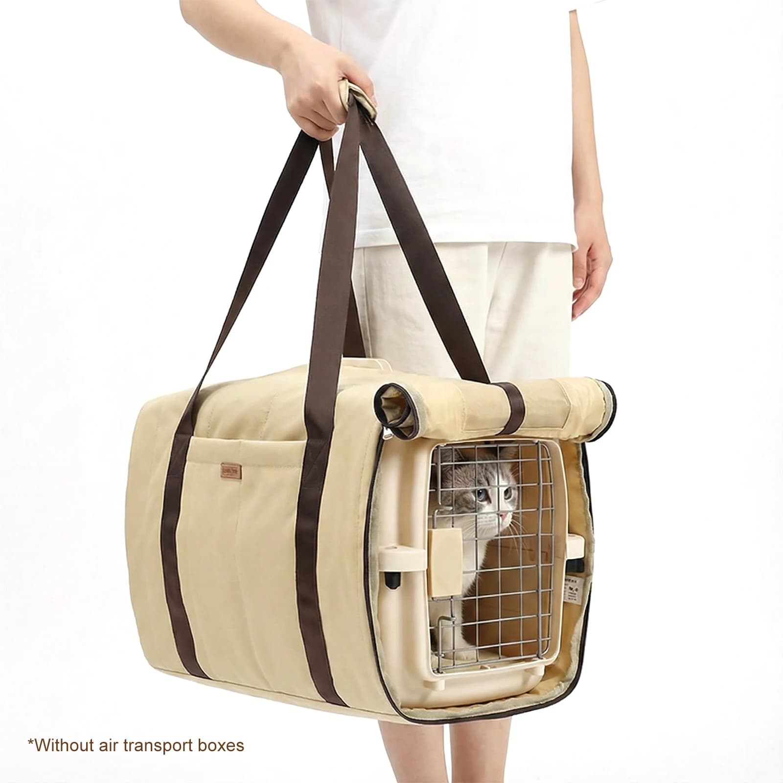 Borsa da Viaggio in Poliestere con Rete Traspirante e Tracolla Comoda, Versatile Borsa per Piccoli Animali per Viaggi e Gite con Cuccioli