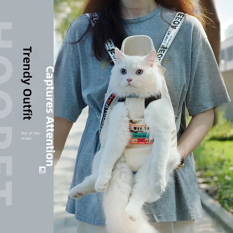 Borsa Portatile per Trasporto Animali Domestici, Marsupio con Doppia Tracolla per Passeggiate e Trasporto di Cani e Gatti, Zaino per Animali da Esterno