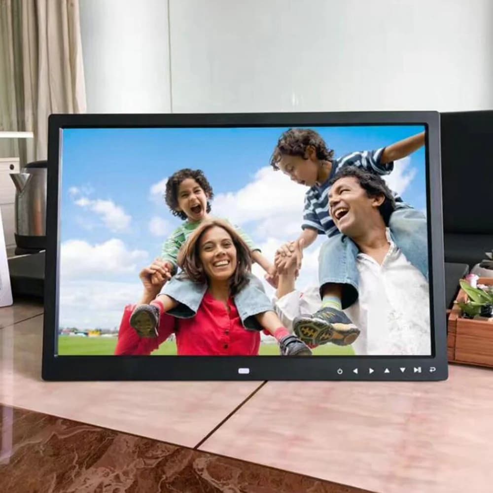 【DISPONIBILE】Cornice digitale HD TFT-LCD da 17 pollici, risoluzione 1440X900, 250Cdm2, presentazione di diapositive, orologio, lettore di film con controllo remoto