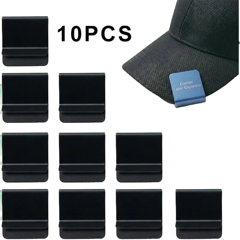 Clip per Cappelli in Alluminio Vuoto da 1/10 Pezzi per Incisione Laser, Accessori per Cappelli, Clip per Cappelli da Golf Vuota per Stampa UV Vinilica Fai-da-te