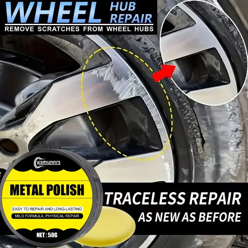 Wheel Hub Care Kit: Scratch & Wear Fix, Fade Restore Polishing Paste for Car Maintenance