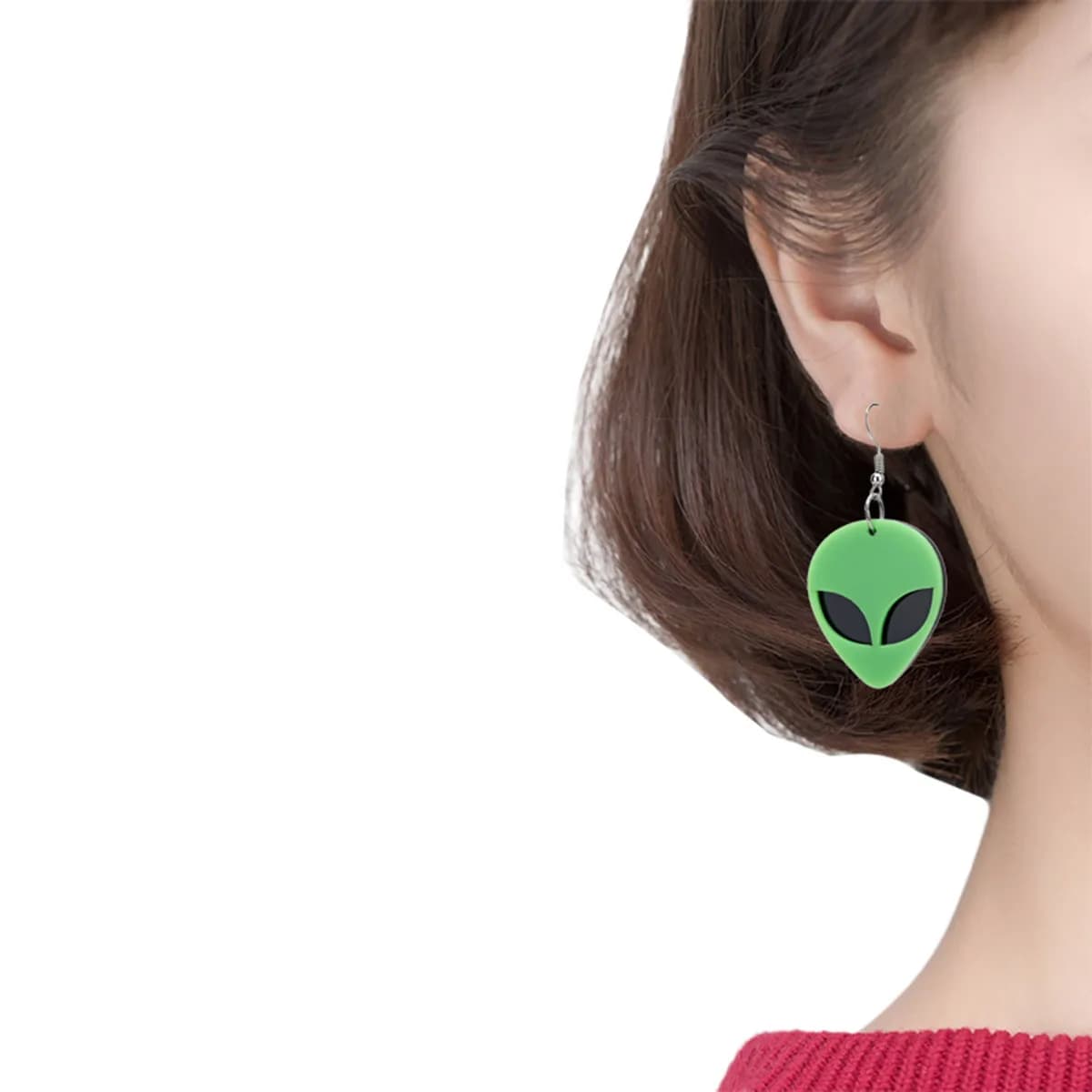 Orecchini pendenti creativi in acrilico, verdi, divertenti, esagerati, gioielli per le orecchie, accessori casual per feste e appuntamenti