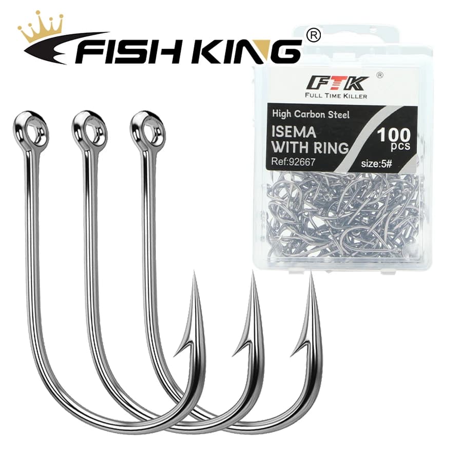 FISH KING ISEAMA I love high carbon steel fishing 3/0-1/0 # 1-10 # Strong I love barbed with Japanese ring shape for carp fishing