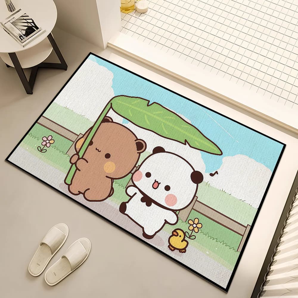 kawaii cartoon art orso d-dudu b-bubu piccolo tappeto Tappeto Decorazioni per la casa Tappetino per camera da letto Corridoio Balcone Ingresso Zerbino Decorazione