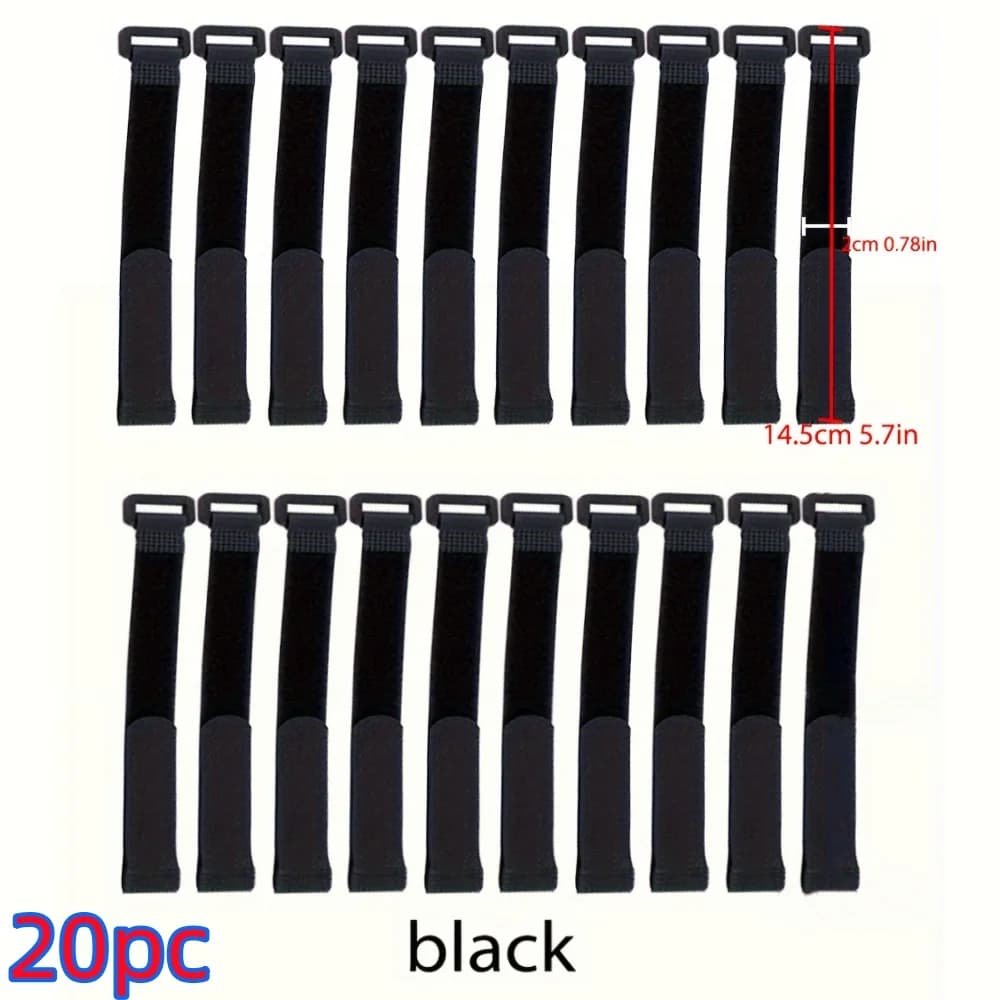 Fascette stringicavo in nylon autoadesive riutilizzabili, utilizzabili per organizzare vari cavi, 10 pezzi 20*200mm