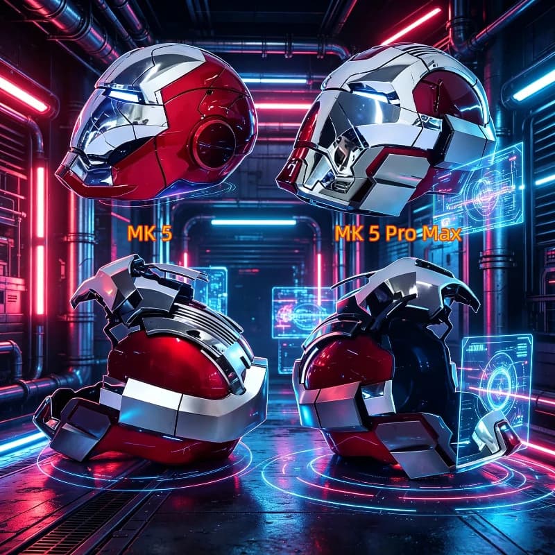 Iron Man MK5 Pro Max MK5-Upgrade + Cyberpunk Wearable Helmet Voice Control Auto-Opening/Closing Face Mask for Cosplay & Parties