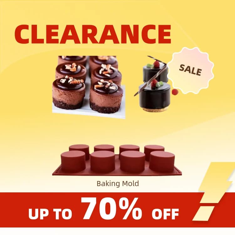 Clearance_8-Connected Cylindrical Mousse Cake Mold French Dessert Mousse Silicone Baking Mold Chocolate Ice Cream Mold Cake Baki
