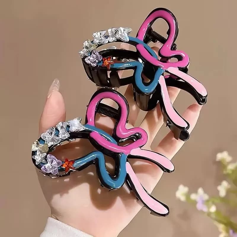 High Quality Colorful Butterfly Clip Temperament Rhinestone Hair Accessories For Women
