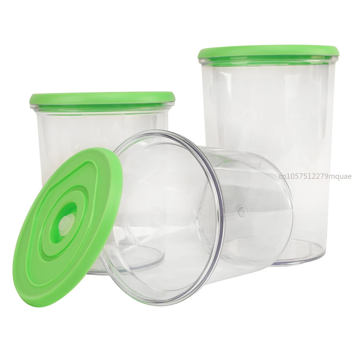 Food Grade ABS + Silicone Cylindrical Injection Molded Vacuum Storage Container Set Reusable Sealed Lid Grain Storage Container
