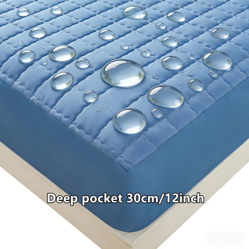 New Waterproof and Breathable Cover with Tasche Profonde, in Soft Microfiber Elastic Anti-Slip Beds, Weddings, Queen and King