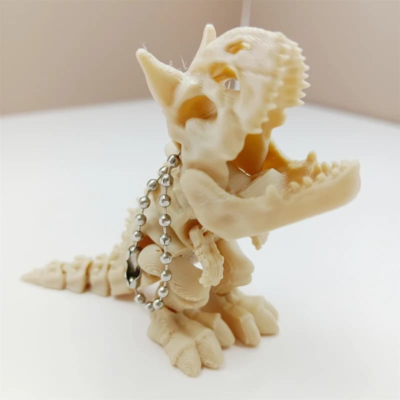 3D Printed Tyrannosaurus Rex Skeleton Model – Rotatable Joints, Decor & Fidget Toy, Dinosaur Gift for Kids’ Birthdays, Keychain