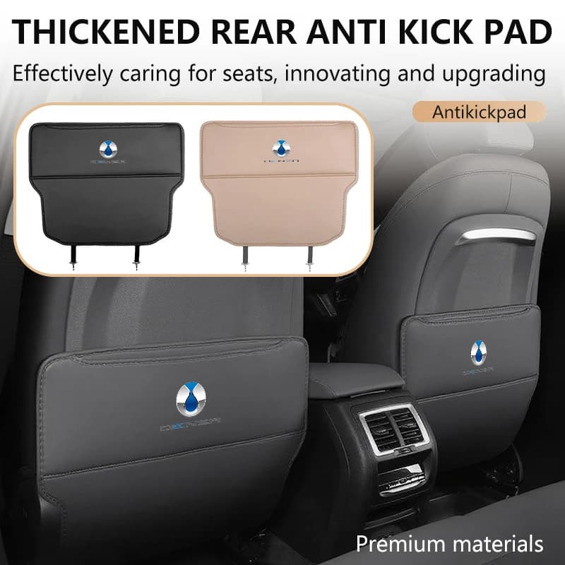 Leather Anti-Kick Pad Car Waterproof Seat Back Protector Cover Storage Bag For Denza X N7 N8 D9 MPV EV DM-i Z9 GT 2024 2025