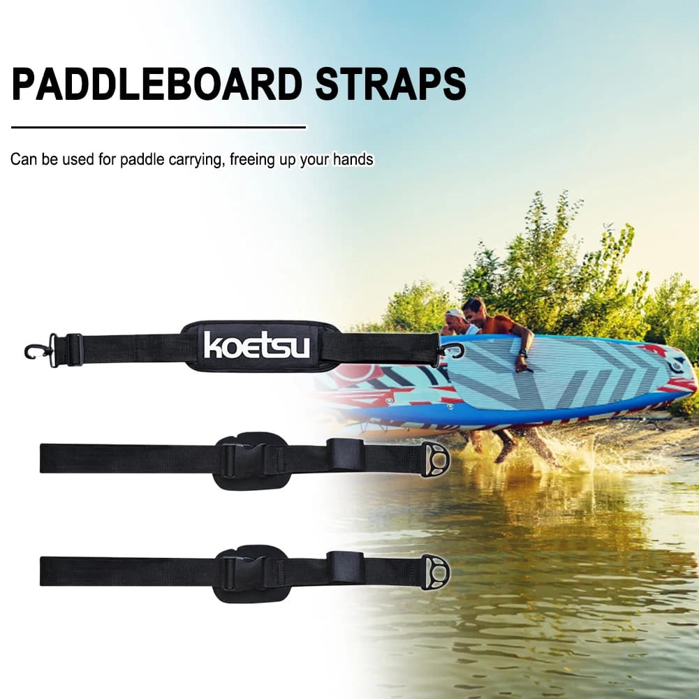 Set da 6 Pezzi: Tracolla Portatile per Tavola da Surf, Stand Up Paddleboard (SUP), Pinne da Surf, Pagaia, Wakeboard, Attrezzi per Surf e Kayak