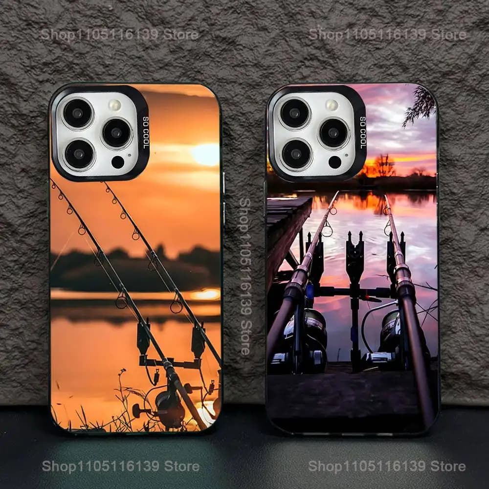 Custodia per telefono coque per canna da pesca alla carpa per iPhone 16,15,14,13,12,11,Pro,XS,Max,Plus,Mini,SE Cover antiurto opaca per caramelle nere