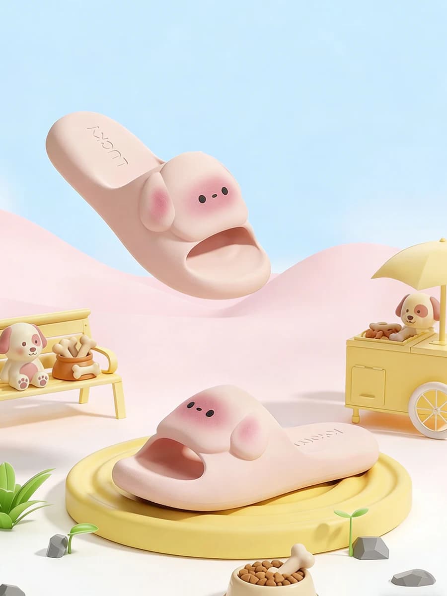 Unisex EVA Slippers with Nice Bear Cartoon, Comfortable and Soft for Interior