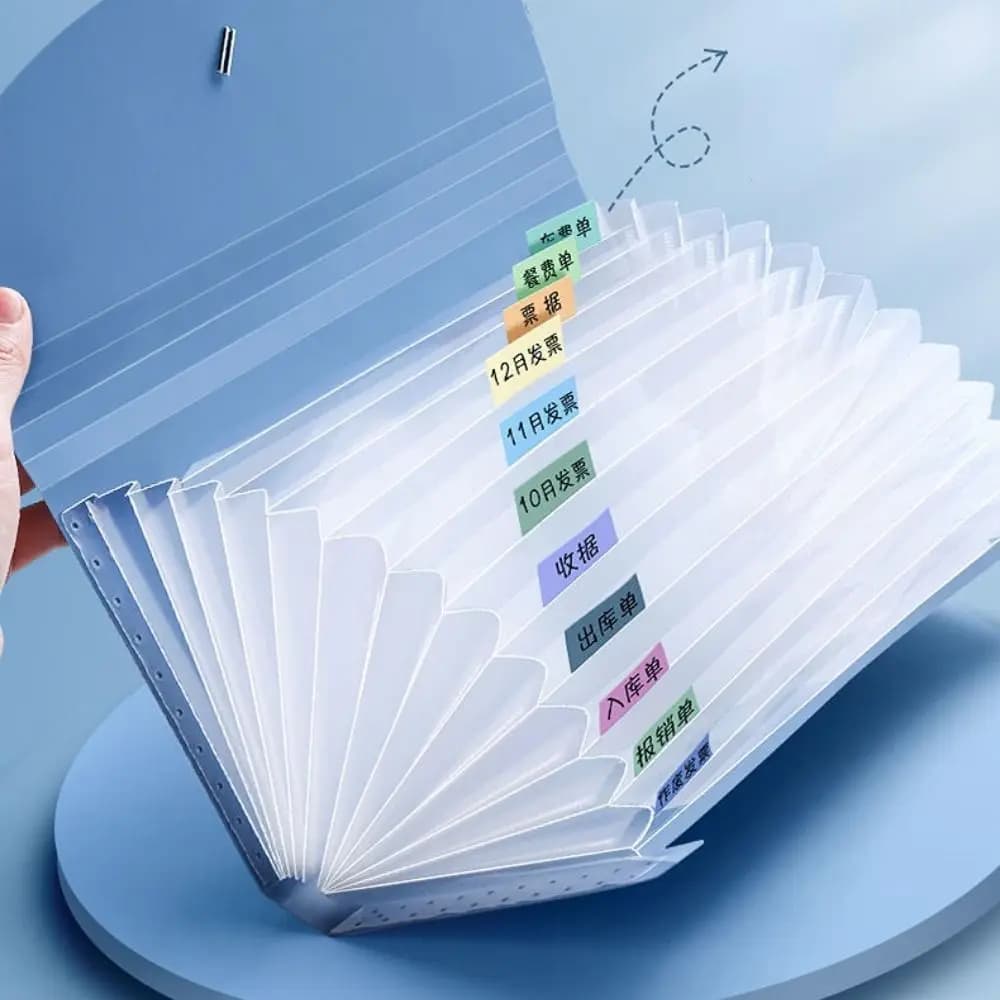 A6 Receipt Paper Folder Coupons Tax Item Business Accordion File Folder Expanding File Bags Office Supplies Document Organizer