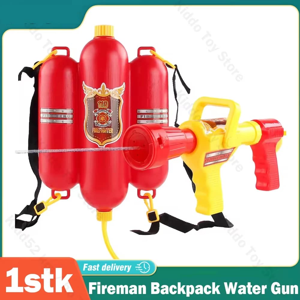 Zaino pompiere Pistola ad acqua Pistola ad acqua di grande capacità Pistole ad acqua a spruzzo Estraibile Tiro Soaker Piscina Giochi da spiaggia Giocattolo da esterno Regalo per bambini