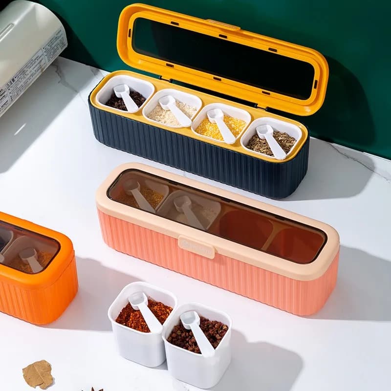 4-in-1 ispessimento nuovo Set di scatole per condimenti scatola per condimenti combinata per uso domestico scatola per condimenti per bottiglie di condimento