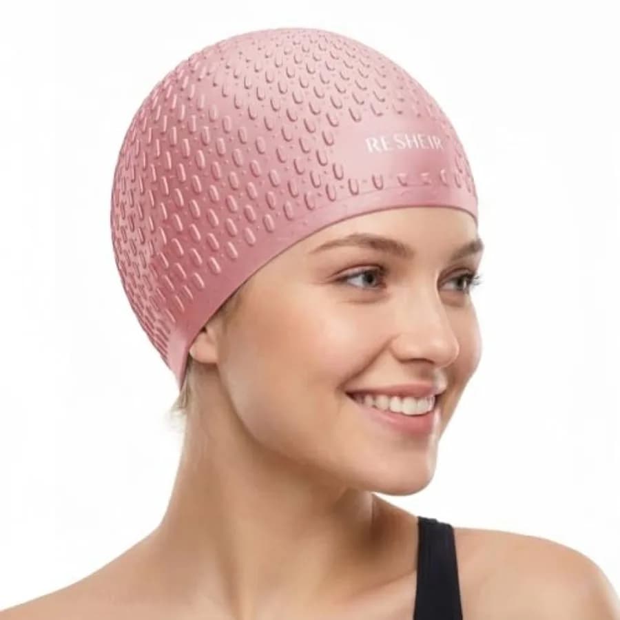 Silicone Swim Cap for Women Men, High Elasticity Swimming Cap for Long and Short Hair, Durable Anti-Slip Hair Protection