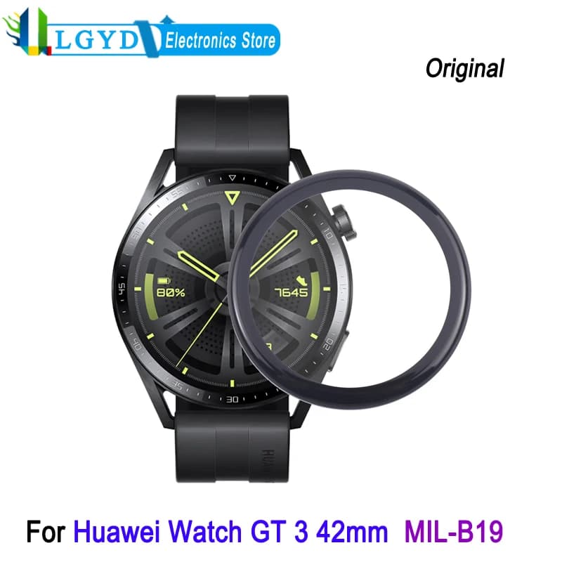 Vetro esterno dello schermo anteriore per Huawei Watch GT3 42mm MIL-B19 Vetro Smartwatch con parte di ricambio adesiva otticamente trasparente OCA