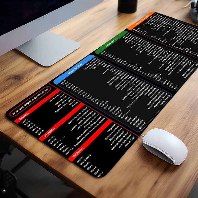 Modello di scorciatoie spagnole Excel Tappetino per mouse grande Tappetino per scrivania Tappetino per tastiera per computer Regalo per studenti di impiegati