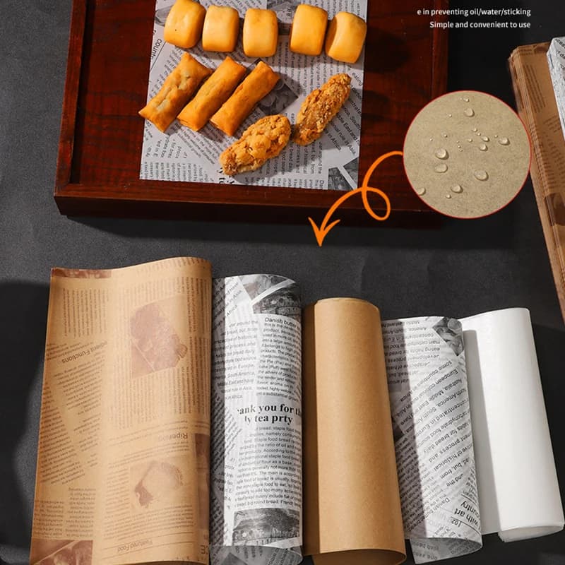 100Pc Oil-absorbing Newspaper Kitchen Oil-proof Wax Paper Frie Fried Chicken Oil-absorbing Paper Bread Bake Separating Pad Paper