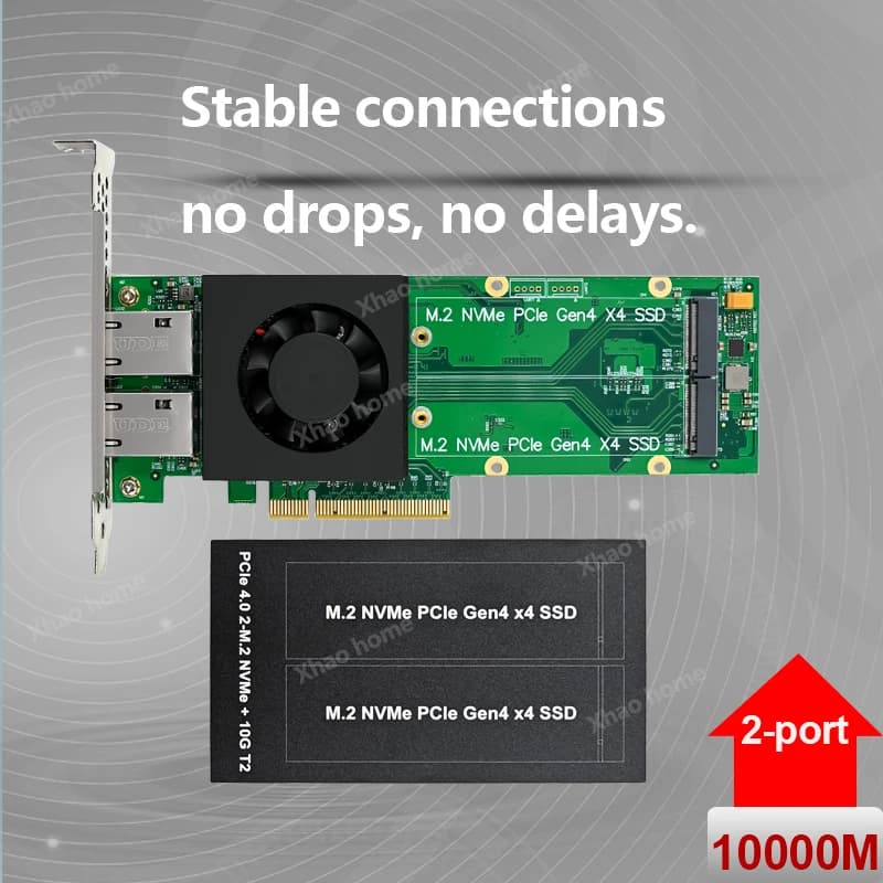 Scheda RJ45 PCIe x1 a doppia porta da 10 Gbps Adattatore Ethernet ad alta velocità con chipset AQC113S per archiviazione NAS, server, giochi e acquisizione visiva