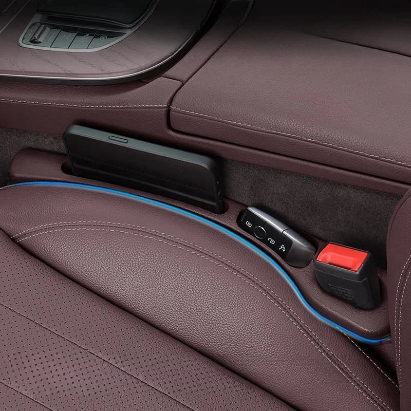 2 Pieces Organizer for Self Seat Slots, Waterproof PU with Parts, Interior Accessories Auto for Phone and Keys