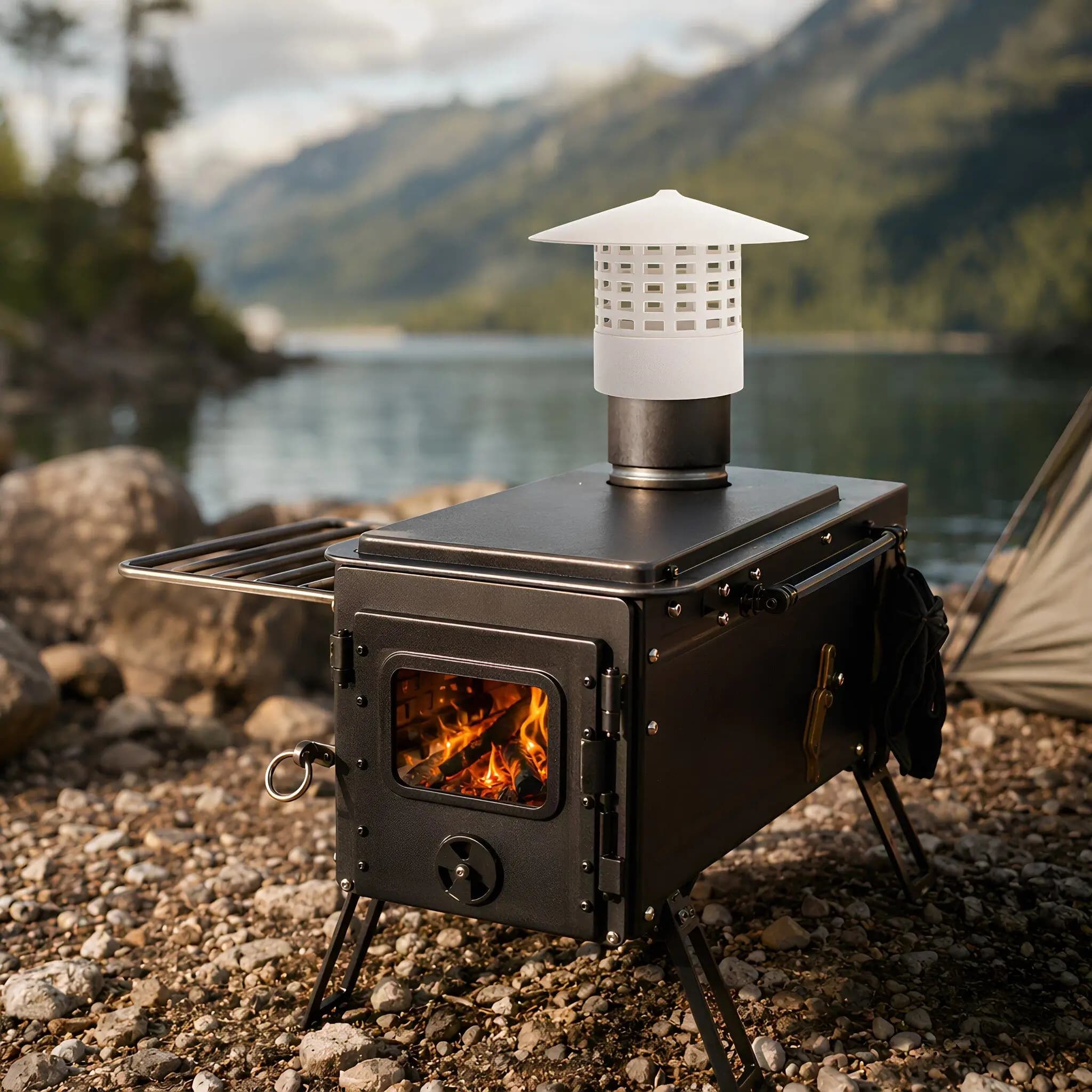 PVC Chimney Cap Rainproof Cover Outdoor Camping Wood Stove 75Mm Inner Diameter Plastic Flue Vent Cap Rain Protector
