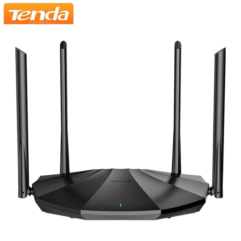 Tenda Router AX1500 WiFi 6 Porta Gigabit dual band da 2,4/5 GHz Funziona con l'app domestico Cavo di rete Wifi Extender AP 4x6dBi Antenna WPA3