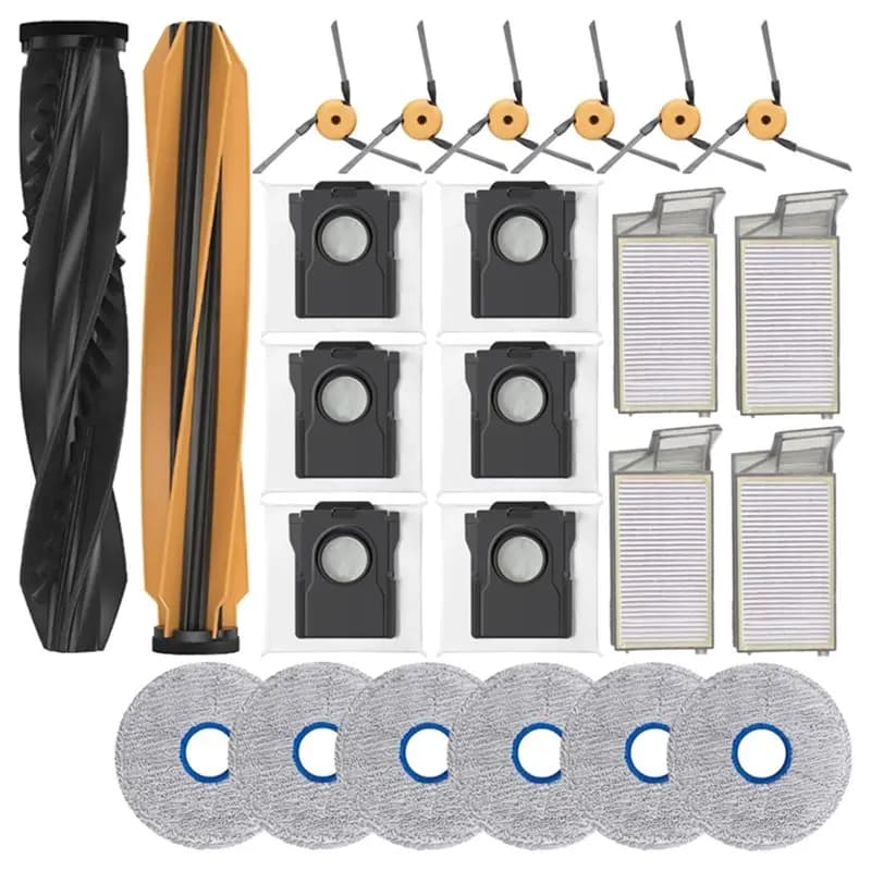 【ONCE IN A YEAR DEAL】Robot Vacuum Cleaner Accessories For Dreame X60 Max Ultra- Main Side Brush HEPA Filter Mop Dust Bag(24Pcs)