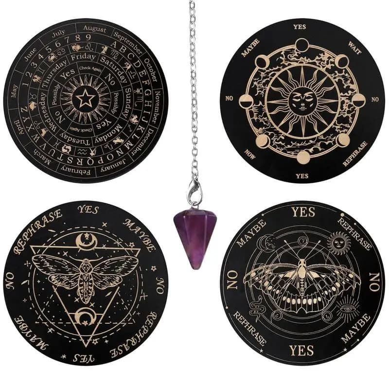 Scheda a pendolo rabdomante bacheca in legno con lettere Ouija gioco da tavolo Fortune Telling Pendulum Boards