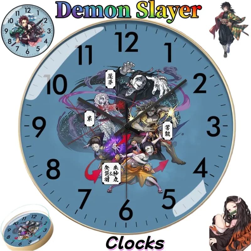 Orologio Demon Slayer, orologio da parete creativo personalizzato, alla moda, in stile cartone animato, per la casa, il soggiorno, la camera da letto, regalo per gli amici