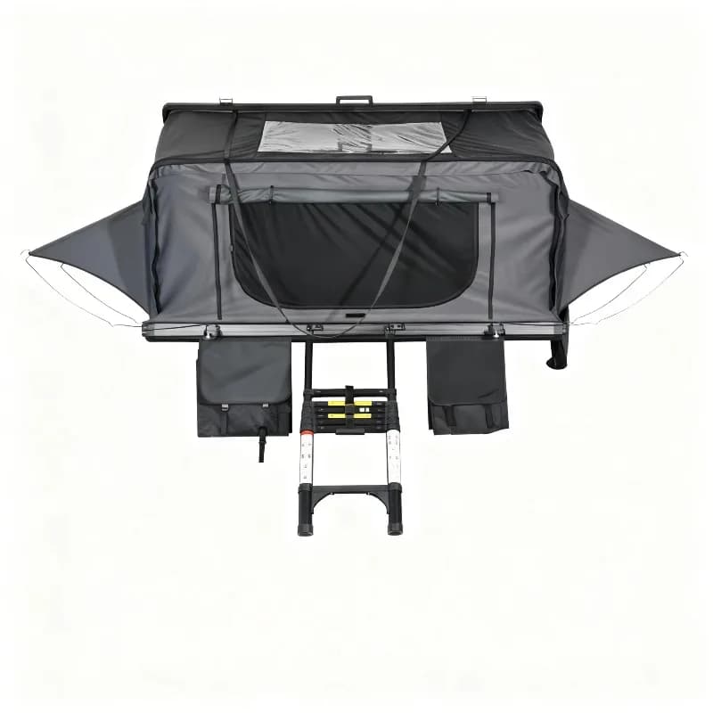 Tenda da Tetto Leggera Impermeabile con Guscio Rigido, Materasso e Scaletta, per 2-3 Persone, Campeggio Esterno, Auto SUV, Doppio Strato, Quattro Stagioni