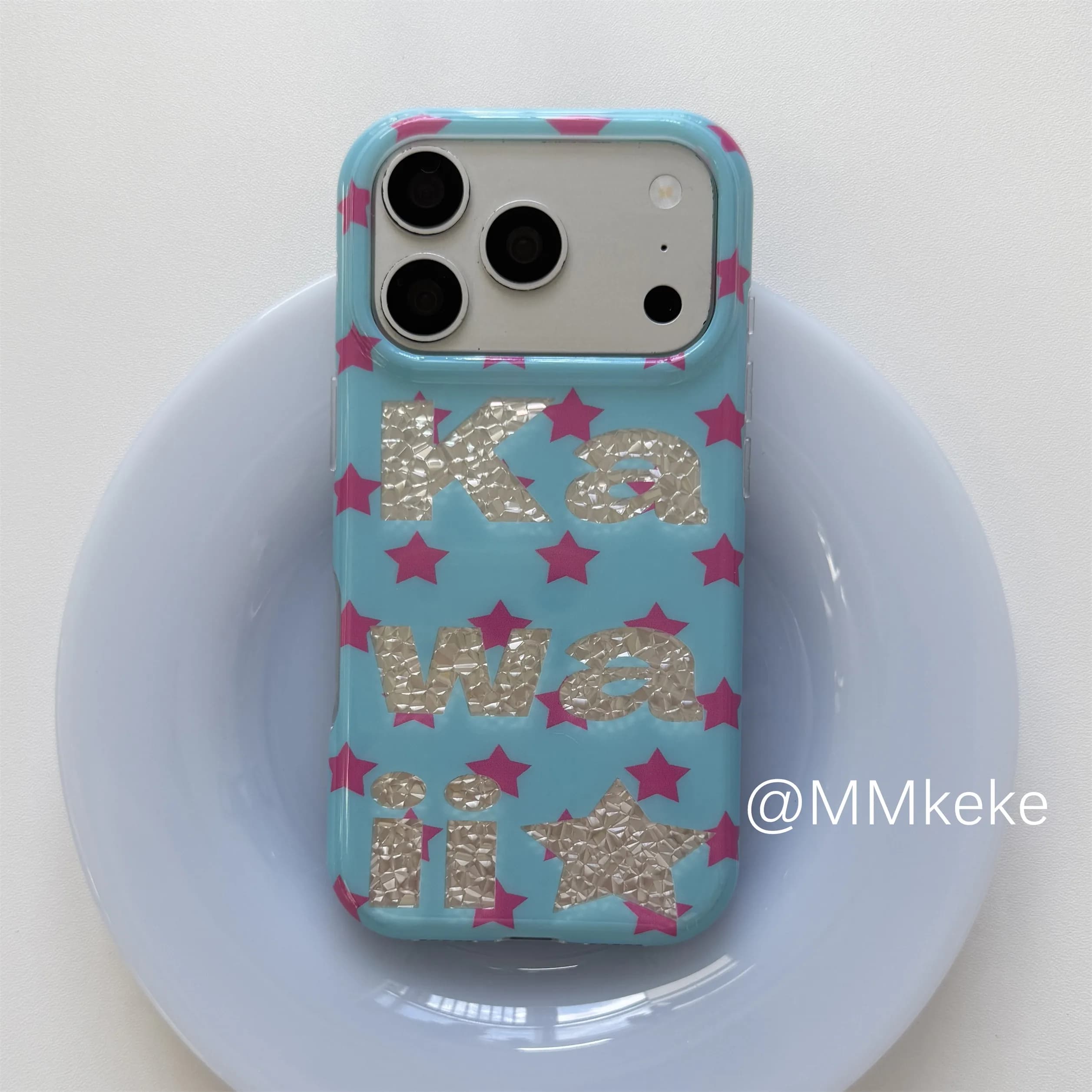 Korean Ins Purple Star Kawaii Letter Laser Shining Phone Case For iPhone 17Air 16 15 14 13 12 11 ProMax Plus Y2K Advanced Cover