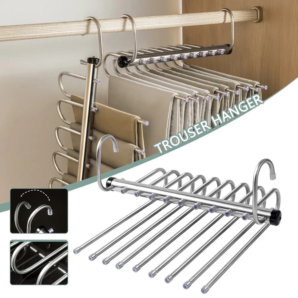 5/9 level wardrobe organizers for jeans, pants, scarf, multiple coat hangers in one space